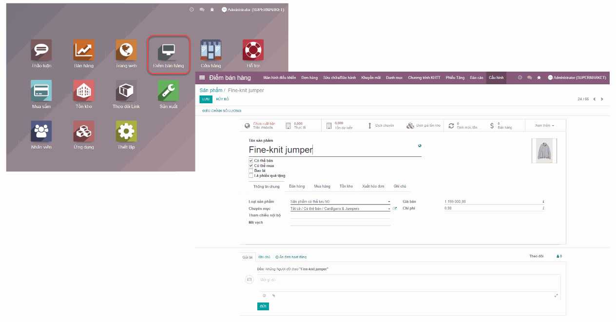 Odoo text and image block