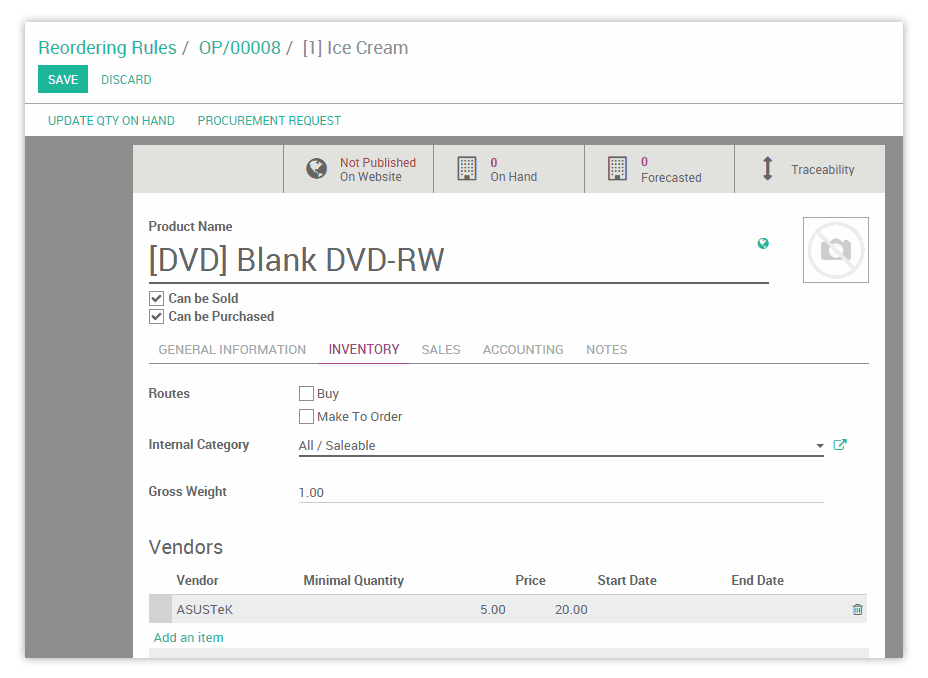 Odoo image and text block